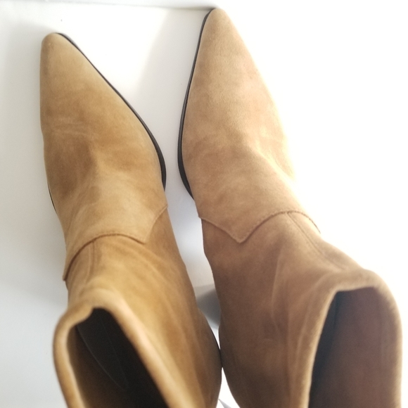 ZARA Leather Suede Ankle Heeled Boots NWT - Picture 3 of 13